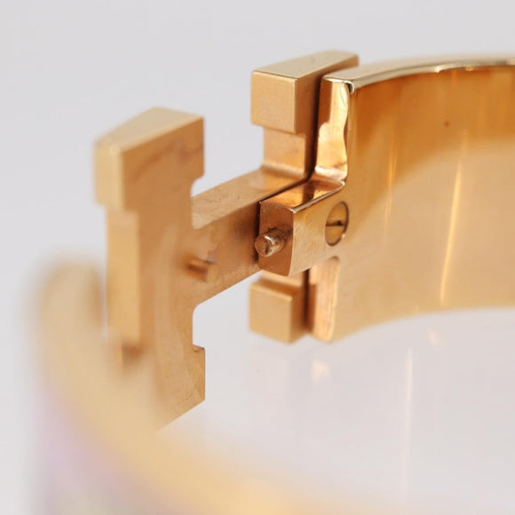 HERMES Click H Bracelet metal Gold Tone FI 02 33 Auth 154113M