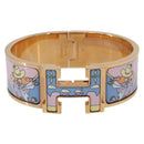 HERMES Click H Bracelet metal Gold Tone FI 02 33 Auth 154113M-2