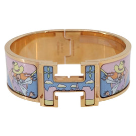 HERMES Click H Bracelet metal Gold Tone FI 02 33 Auth 154113M - 0