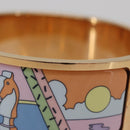 HERMES Click H Bracelet metal Gold Tone FI 02 33 Auth 154113M-5