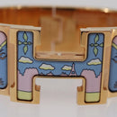 HERMES Click H Bracelet metal Gold Tone FI 02 33 Auth 154113M-7