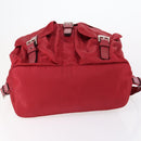 PRADA Backpack Nylon Red Silver Auth 154157-5