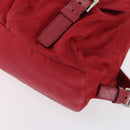 PRADA Backpack Nylon Red Silver Auth 154157-16