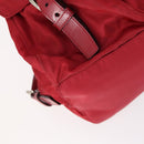 PRADA Backpack Nylon Red Silver Auth 154157-17