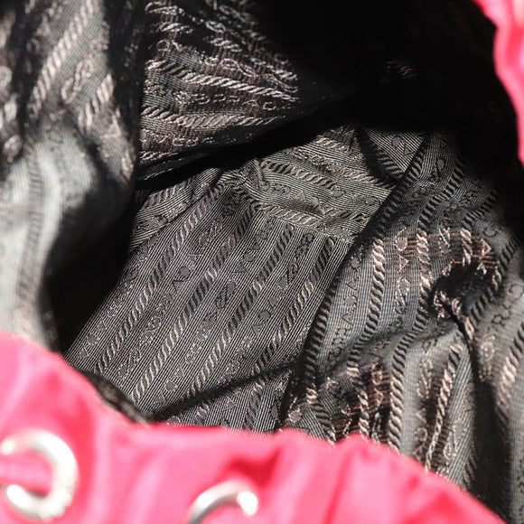 PRADA Backpack Nylon Red Silver Auth 154157