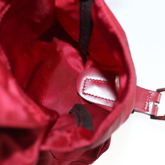 PRADA Backpack Nylon Red Silver Auth 154157