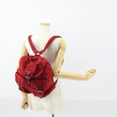 PRADA Backpack Nylon Red Silver Auth 154157-27