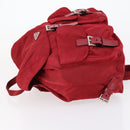 PRADA Backpack Nylon Red Silver Auth 154157-4