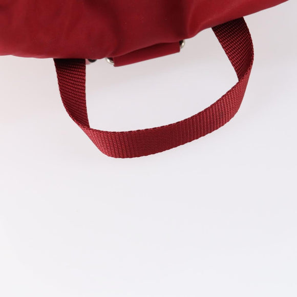 PRADA Backpack Nylon Red Silver Auth 154157