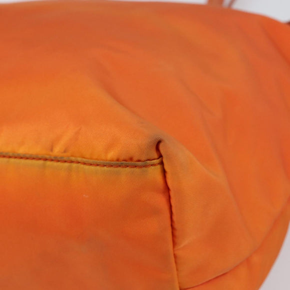 PRADA Tote Bag Nylon Orange Silver Auth 154158