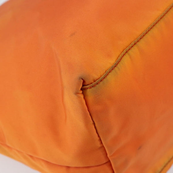 PRADA Tote Bag Nylon Orange Silver Auth 154158