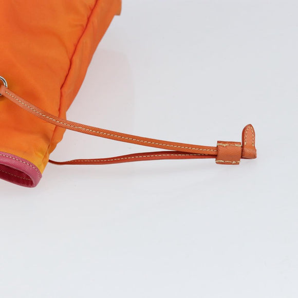 PRADA Tote Bag Nylon Orange Silver Auth 154158