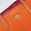 PRADA Tote Bag Nylon Orange Silver Auth 154158-17