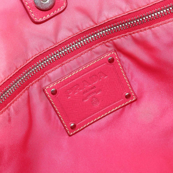 PRADA Tote Bag Nylon Orange Silver Auth 154158