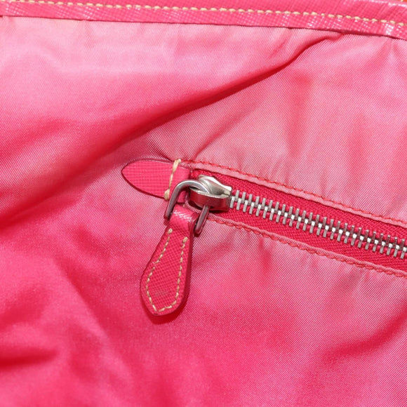 PRADA Tote Bag Nylon Orange Silver Auth 154158