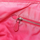 PRADA Tote Bag Nylon Orange Silver Auth 154158-21