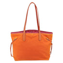 PRADA Tote Bag Nylon Orange Silver Auth 154158-3