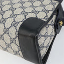 GUCCI GG Supreme Sherry Line Shoulder Bag PVC Navy Gold Auth 154161-10