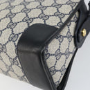 GUCCI GG Supreme Sherry Line Shoulder Bag PVC Navy Gold Auth 154161-12