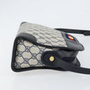 GUCCI GG Supreme Sherry Line Shoulder Bag PVC Navy Gold Auth 154161-4