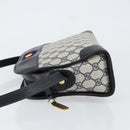 GUCCI GG Supreme Sherry Line Shoulder Bag PVC Navy Gold Auth 154161-5