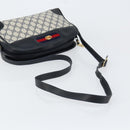 GUCCI GG Supreme Sherry Line Shoulder Bag PVC Navy Gold Auth 154161-7