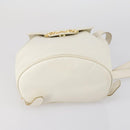 Salvatore Ferragamo Backpack Leather White Gold Auth 154163-11