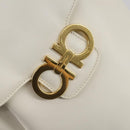 Salvatore Ferragamo Backpack Leather White Gold Auth 154163-16