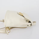 Salvatore Ferragamo Backpack Leather White Gold Auth 154163-4