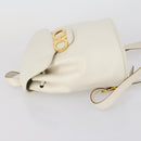 Salvatore Ferragamo Backpack Leather White Gold Auth 154163-5