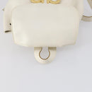 Salvatore Ferragamo Backpack Leather White Gold Auth 154163-6