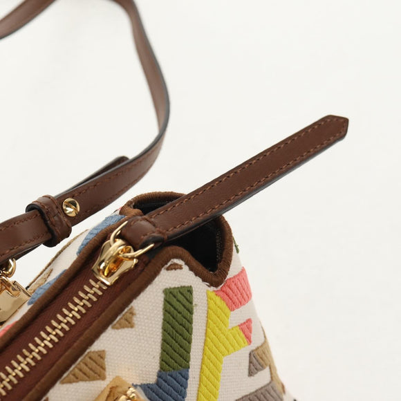 FENDI Zucca Canvas Mini By The Way Hand Bag 2way Multicolor Gold Auth 154164M