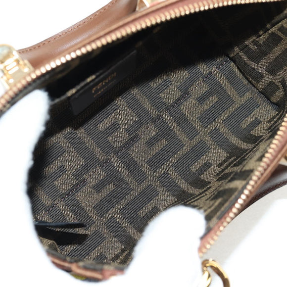 FENDI Zucca Canvas Mini By The Way Hand Bag 2way Multicolor Gold Auth 154164M