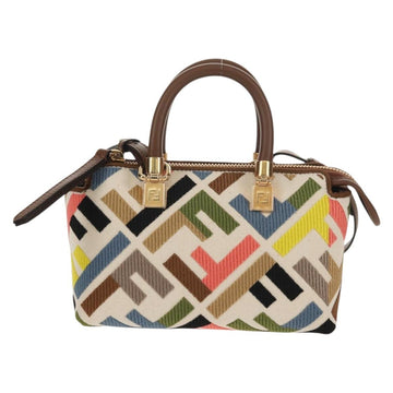 FENDI Zucca Canvas Mini By The Way Hand Bag 2way Multicolor Gold Auth 154164M - 0
