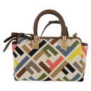 FENDI Zucca Canvas Mini By The Way Hand Bag 2way Multicolor Gold Auth 154164M-3