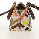 FENDI Zucca Canvas Mini By The Way Hand Bag 2way Multicolor Gold Auth 154164M-4