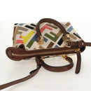FENDI Zucca Canvas Mini By The Way Hand Bag 2way Multicolor Gold Auth 154164M-6