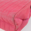 CHANEL Mademoiselle Chain Shoulder Bag Canvas Pink Gold CC Auth 154165-16