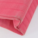 CHANEL Mademoiselle Chain Shoulder Bag Canvas Pink Gold CC Auth 154165-17