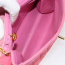 CHANEL Mademoiselle Chain Shoulder Bag Canvas Pink Gold CC Auth 154165-10