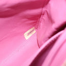 CHANEL Mademoiselle Chain Shoulder Bag Canvas Pink Gold CC Auth 154165-11