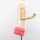CHANEL Mademoiselle Chain Shoulder Bag Canvas Pink Gold CC Auth 154165-25