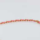 CHANEL Mademoiselle Chain Shoulder Bag Canvas Pink Gold CC Auth 154165-14