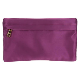 PRADA Pouch Satin Purple Gold Auth 154166M - 0