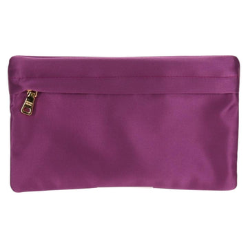 PRADA Pouch Satin Purple Gold Auth 154166M - 0