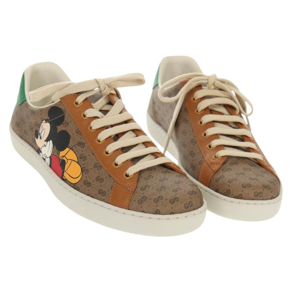 GUCCI Micro GG Canvas Disney Collaboration Sneakers Beige Auth 154167M