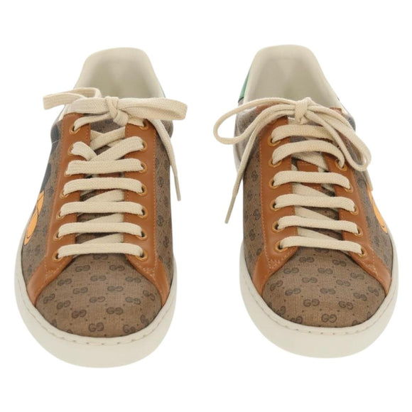 GUCCI Micro GG Canvas Disney Collaboration Sneakers Beige Auth 154167M
