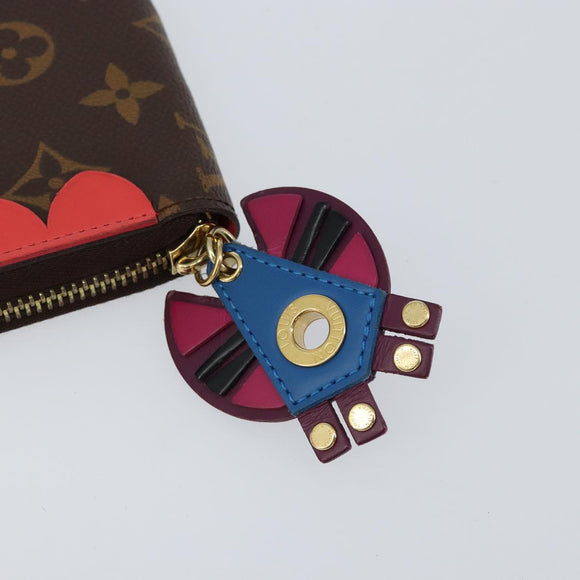 LOUIS VUITTON Monogram Totem Zippy Geldbörse Lila Rot Blau M61364 LV Auth 154173