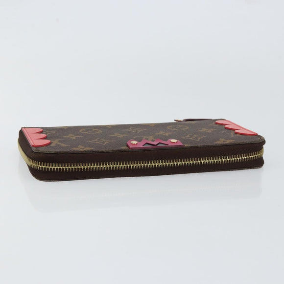 LOUIS VUITTON Monogram Totem Zippy Wallet Purple Red blue M61364 LV Auth 154173