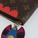 LOUIS VUITTON Monogram Totem Zippy Geldbörse Lila Rot Blau M61364 LV Auth 154173-14